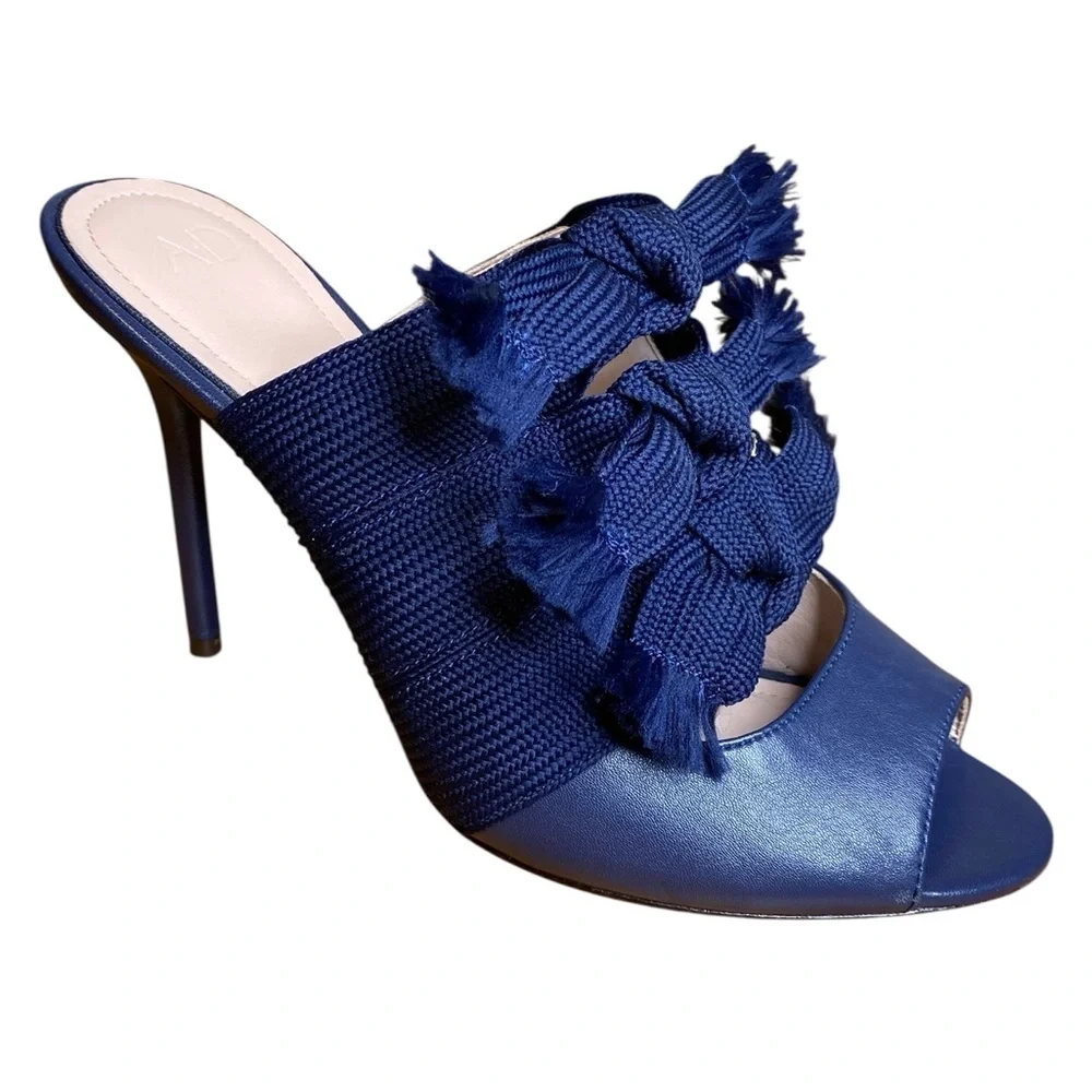 AD & Daughters Blue Tie Stiletto Pumps Women’s Size 7.5